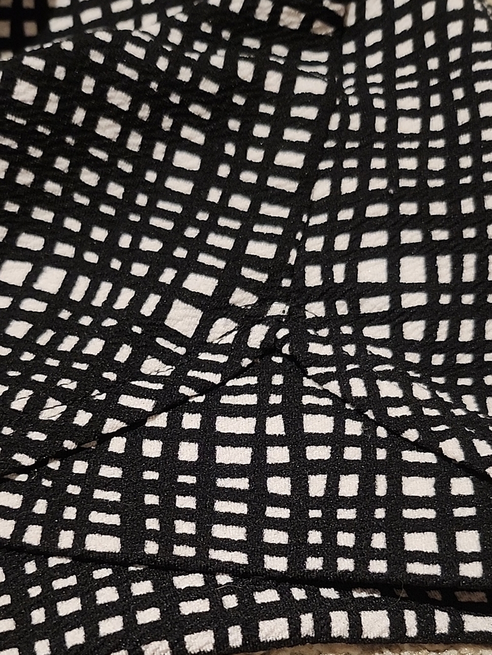 Bar III Black and White Grid Print Blouse - Picture 7 of 7